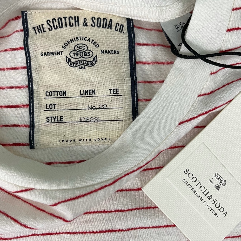 Scotch & Soda Striped “Cotton Linen Tee” 106231 - Picture 5 of 15